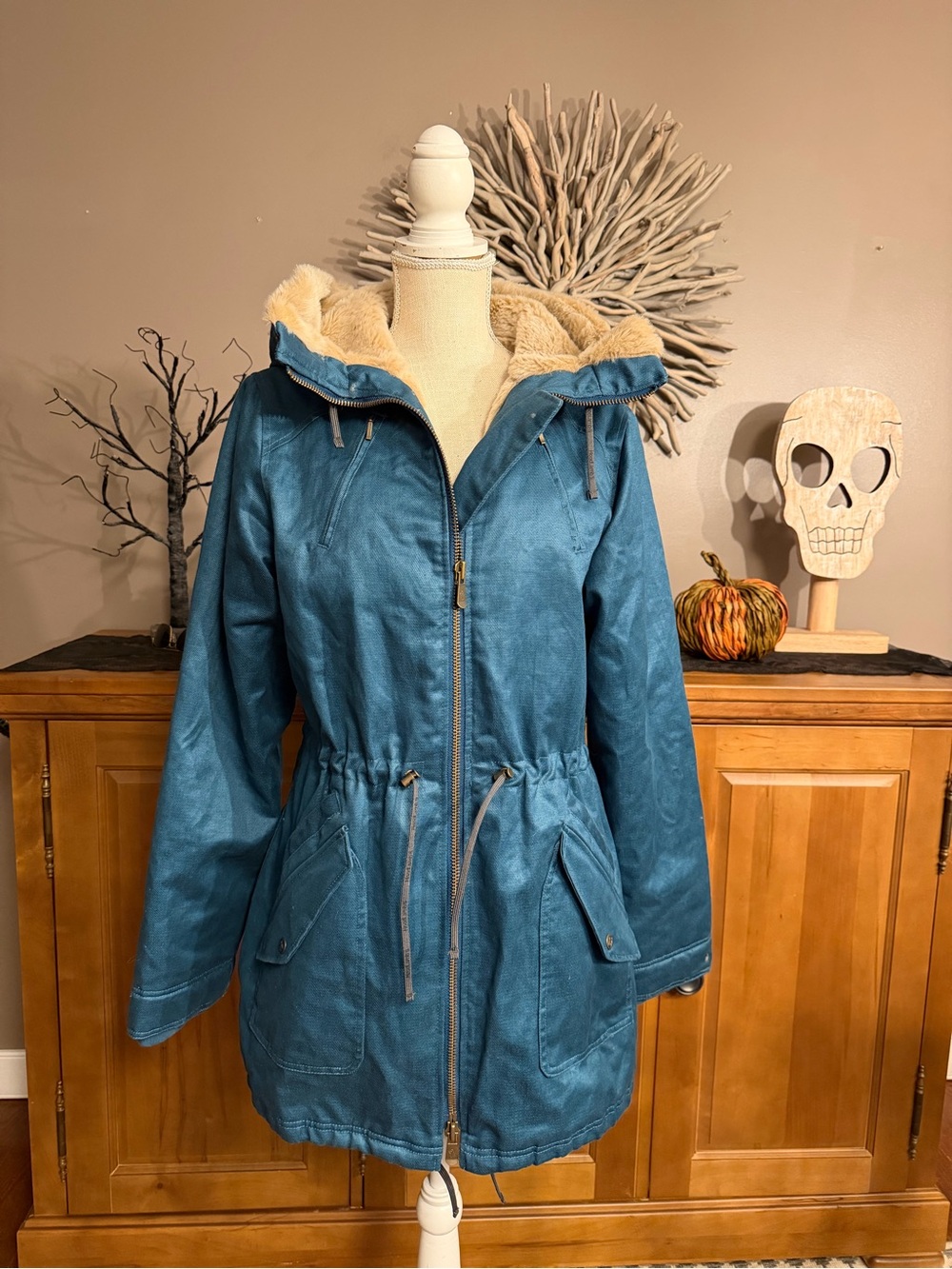 Hood Lamb Hemp Parka Winter Jacket